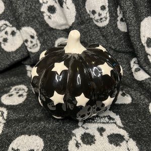 Ceramic Black Star Pumpkin Halloween Spooky Decor